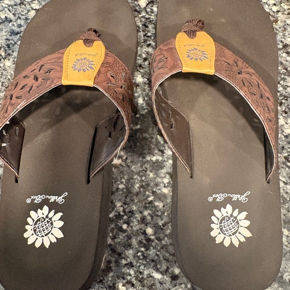 Yellow Box Shoes - Yellow Box Brown and Tan Flip Flops